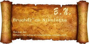 Bruchács Nikoletta névjegykártya