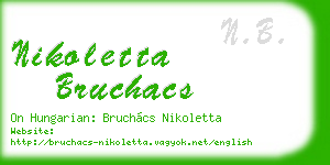 nikoletta bruchacs business card