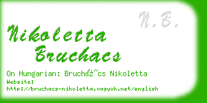 nikoletta bruchacs business card